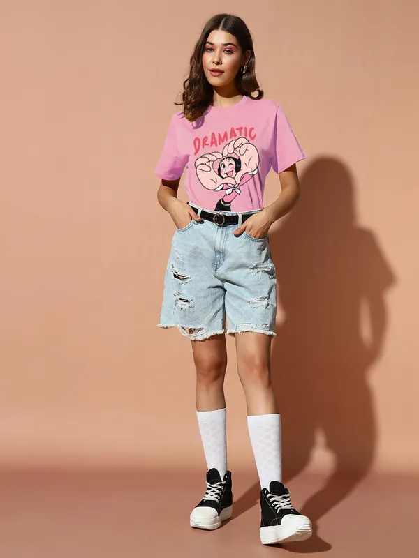 Women's_Loose_Fit_Half_Sleeve_T-Shirt_Typo_with_Girl_Print