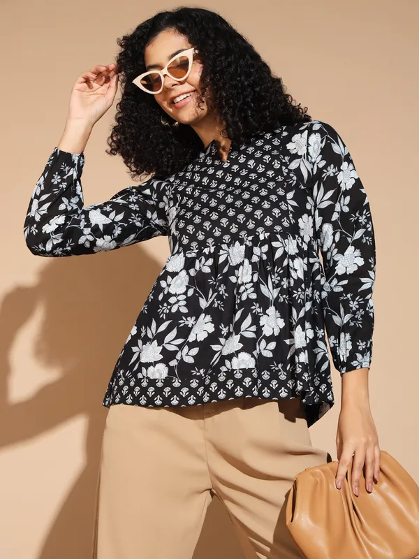 Casual_Floral_Print___Multicolor_Top