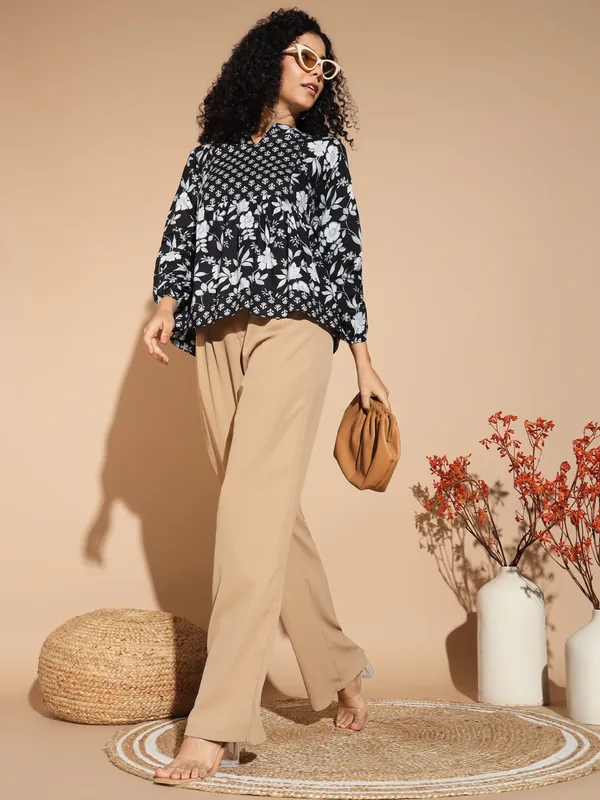 Casual_Floral_Print___Multicolor_Top