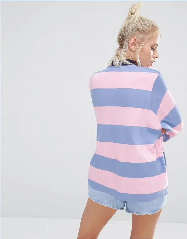 Printed___High_Neck_Blue,_Pink,_Black_T-Shirt