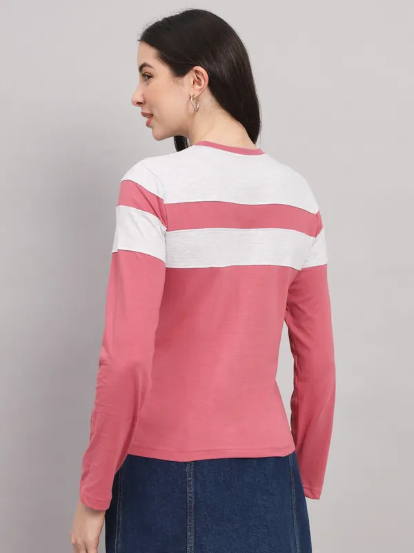 Printed___Round_Neck_Multicolor_T-Shirt