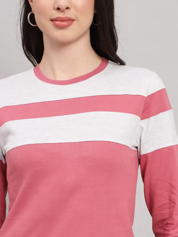 Printed___Round_Neck_Multicolor_T-Shirt