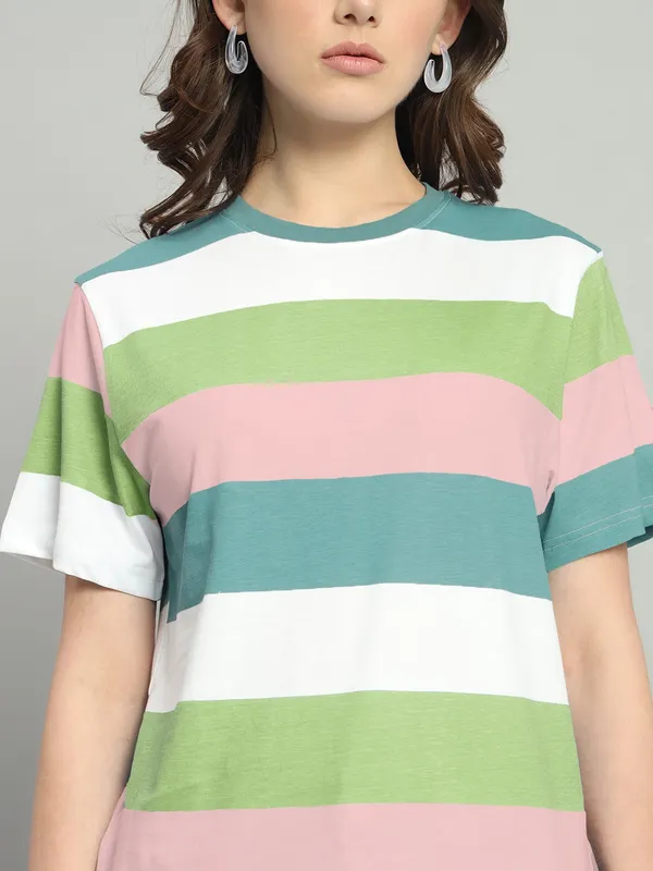 Blue_Green_Striped_Loose_Fit_T-Shirt