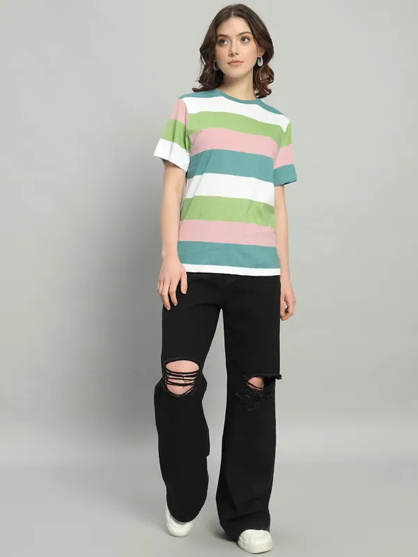 Blue_Green_Striped_Loose_Fit_T-Shirt