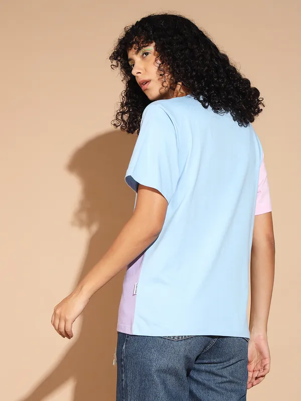 Printed___Round_Neck_Multicolor_T-Shirt