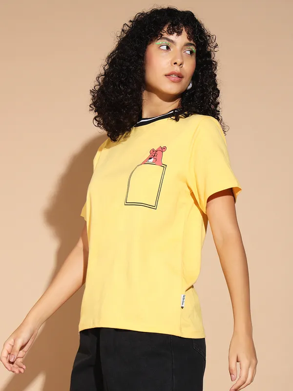 Tshirt_With_Cute_Pocket_Teddy_Graphic_At_Front_&_Contrast_Black_-White_Striped_Neck_Rib