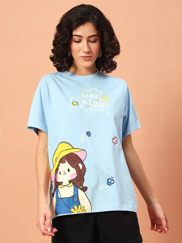 PRINTED___ROUND_NECK_BLUE_T-SHIRT