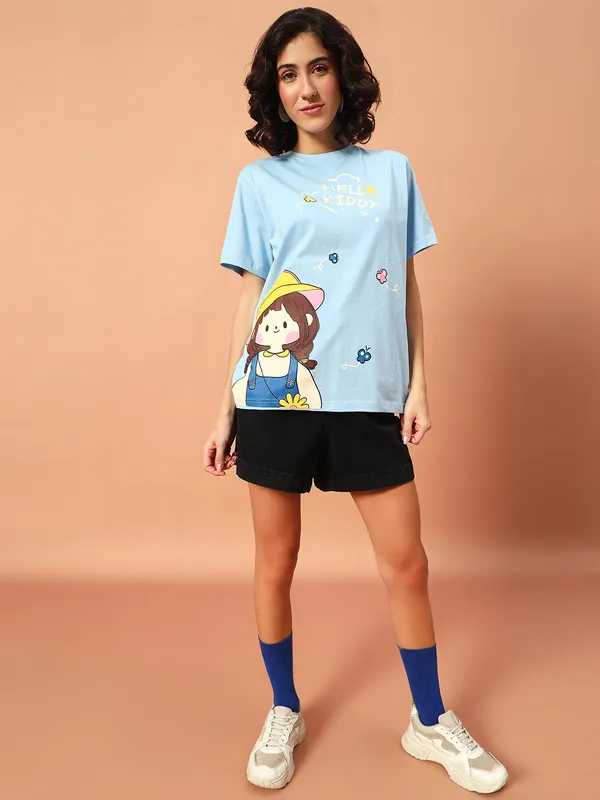 PRINTED___ROUND_NECK_BLUE_T-SHIRT