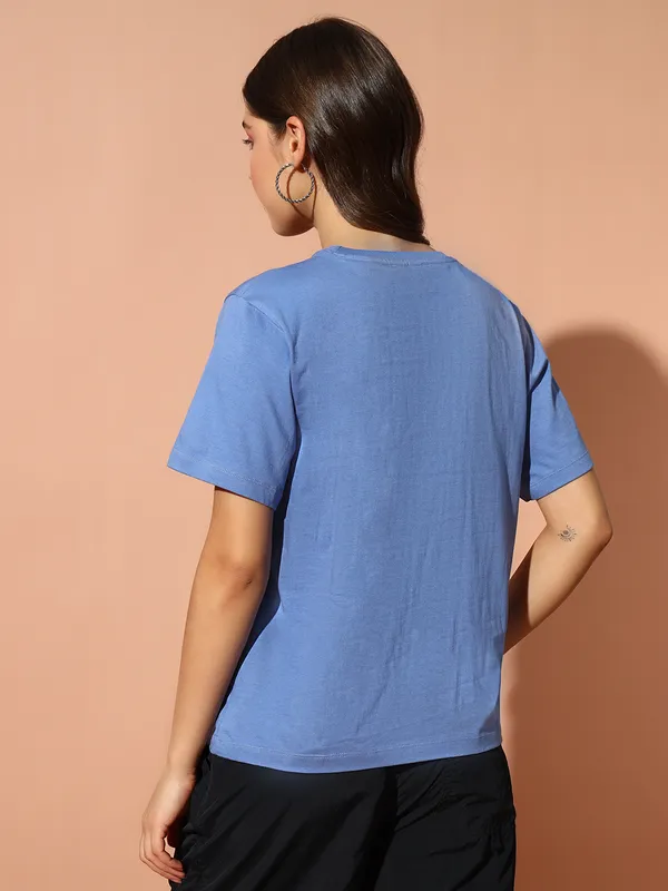 THE_DRY_STATE_Printed_Women_Round_Neck_Navy_Blue_T-Shirt
