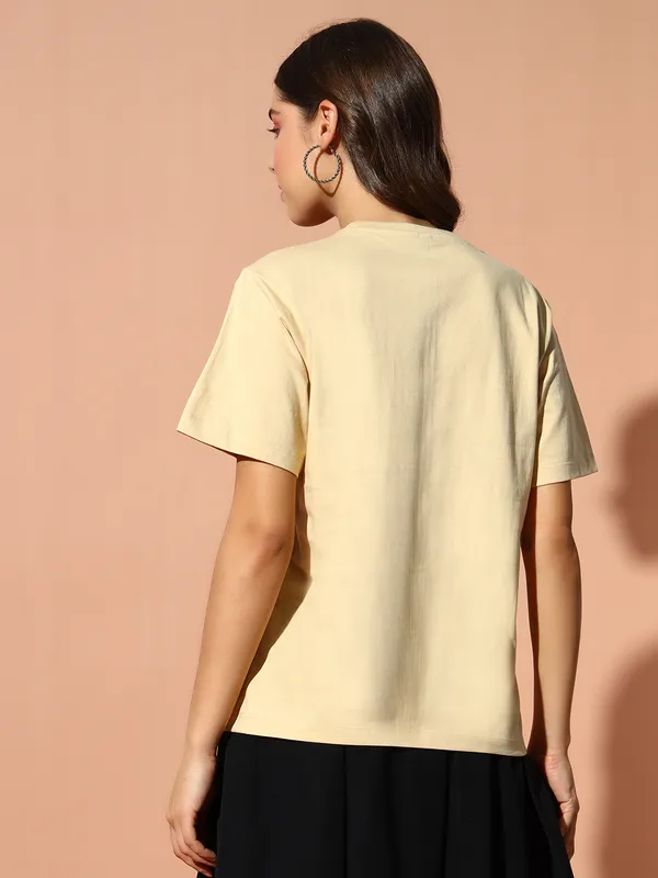 The_Dry_State_Printed_Women_Round_Neck_Beige_T-Shirt