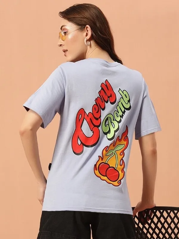 Printed___Round_Neck_Light_Blue_T-Shirt