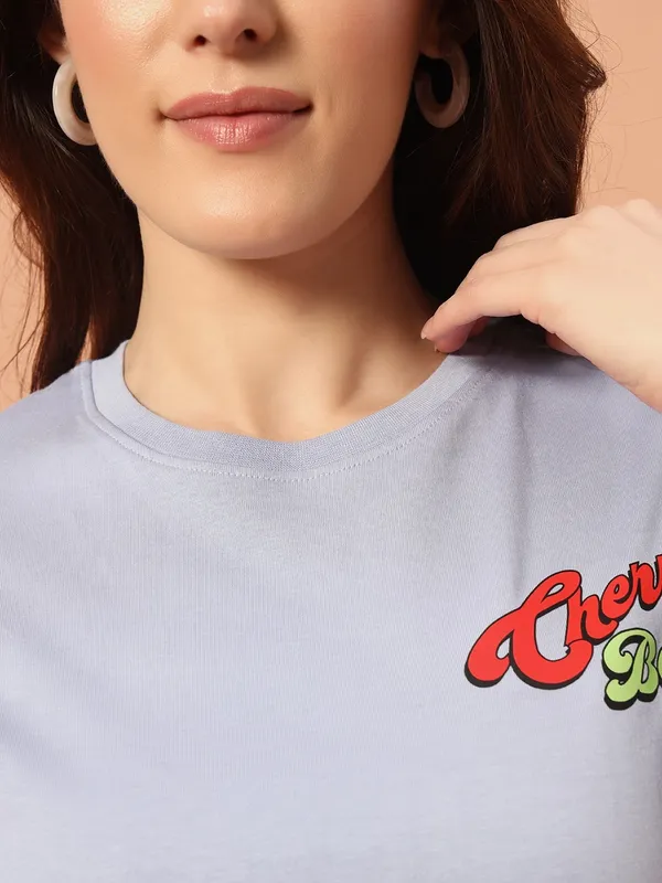 Printed___Round_Neck_Light_Blue_T-Shirt