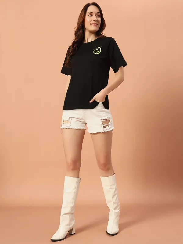 The_Dry_State_WOMENS_LOOSE_FIT_HALF_SLEEVE_TSHIRT_WITH_TYPOGRAPHY_GRAPHIC_AT_FRONT_&_BACK