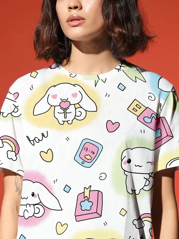 Cute_Dog_All_Over_Print_With_Round_Neck_Loose_Fit_T-Shirt