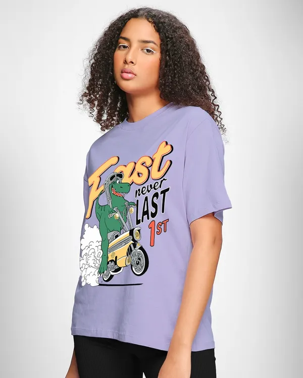 Loose_Fit_Round_Neck_T-Shirt_With_Dino_Riding_Bike_Graphic_Print_At_Front