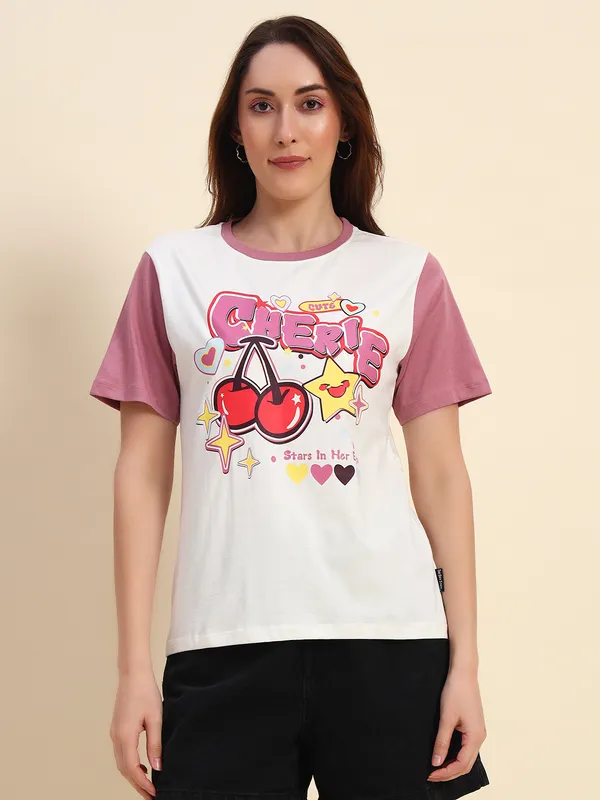 Printed___Round_Neck_Loose_Fit_Cherry_Print_T-Shirt