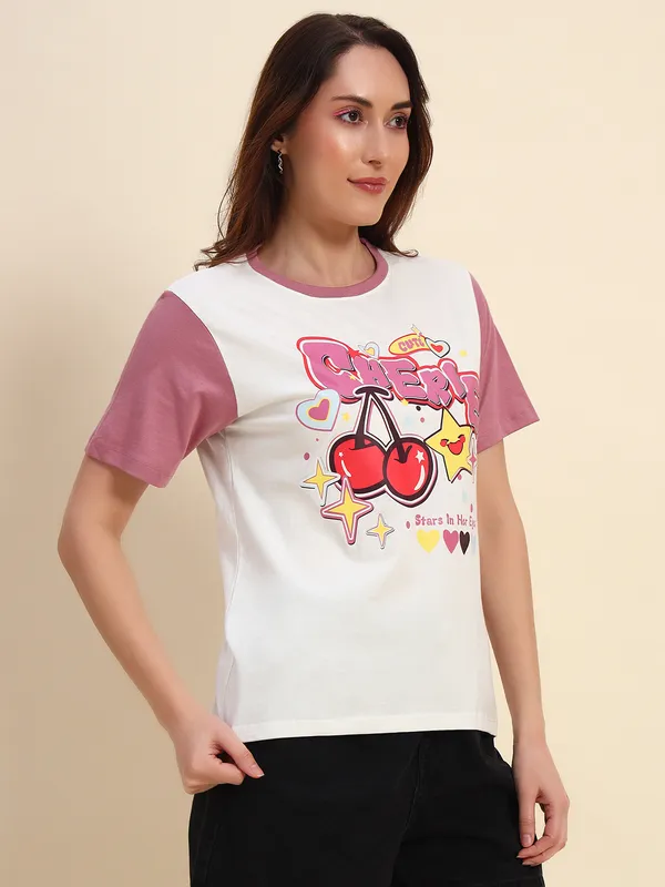 Printed___Round_Neck_Loose_Fit_Cherry_Print_T-Shirt