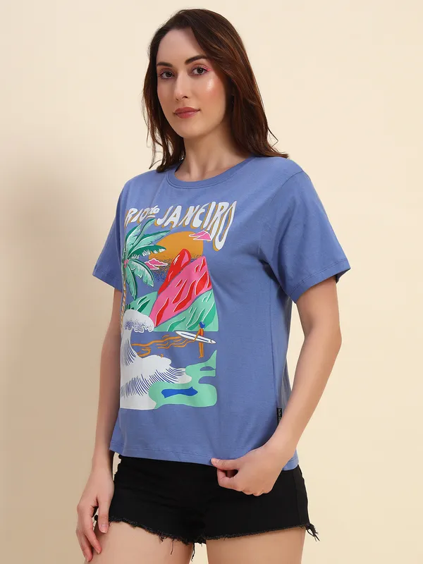 Beach_Vibe_Printed___Loose_Fit_Round_Neck_Blue__T-Shirt