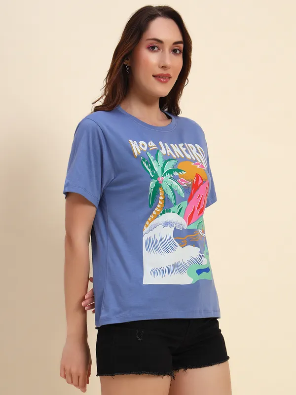 Beach_Vibe_Printed___Loose_Fit_Round_Neck_Blue__T-Shirt