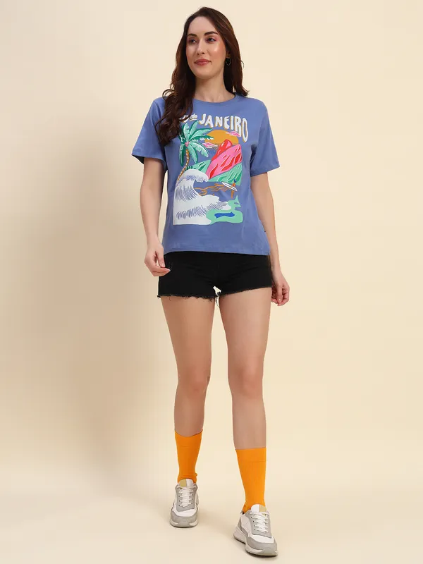 Beach_Vibe_Printed___Loose_Fit_Round_Neck_Blue__T-Shirt