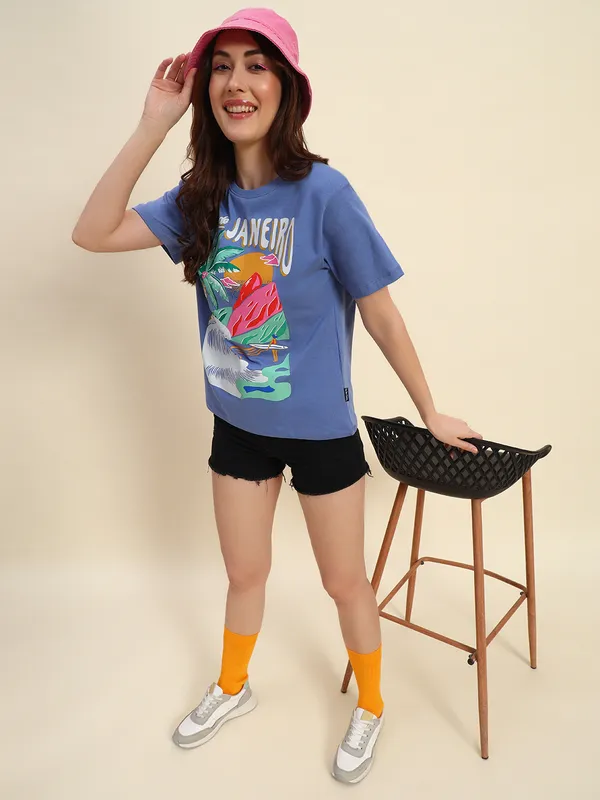 Beach_Vibe_Printed___Loose_Fit_Round_Neck_Blue__T-Shirt