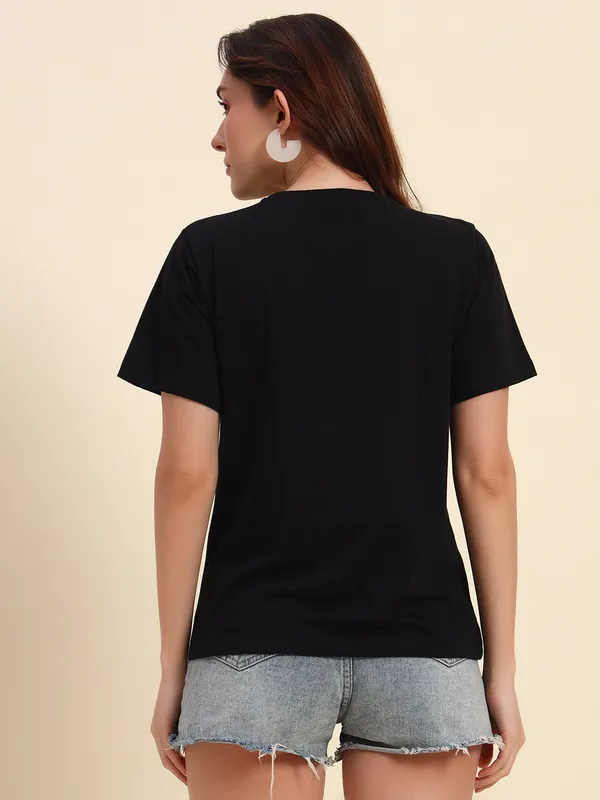 THE_DRY_STATE_Graphic_Print_Women_Round_Neck_Black_T-Shirt
