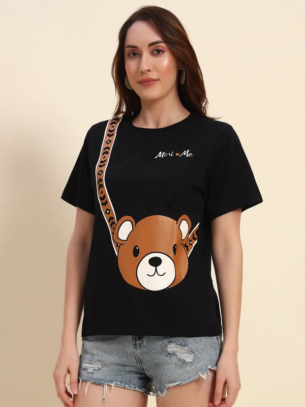 THE_DRY_STATE_Graphic_Print_Women_Round_Neck_Black_T-Shirt