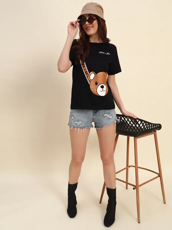 THE_DRY_STATE_Graphic_Print_Women_Round_Neck_Black_T-Shirt