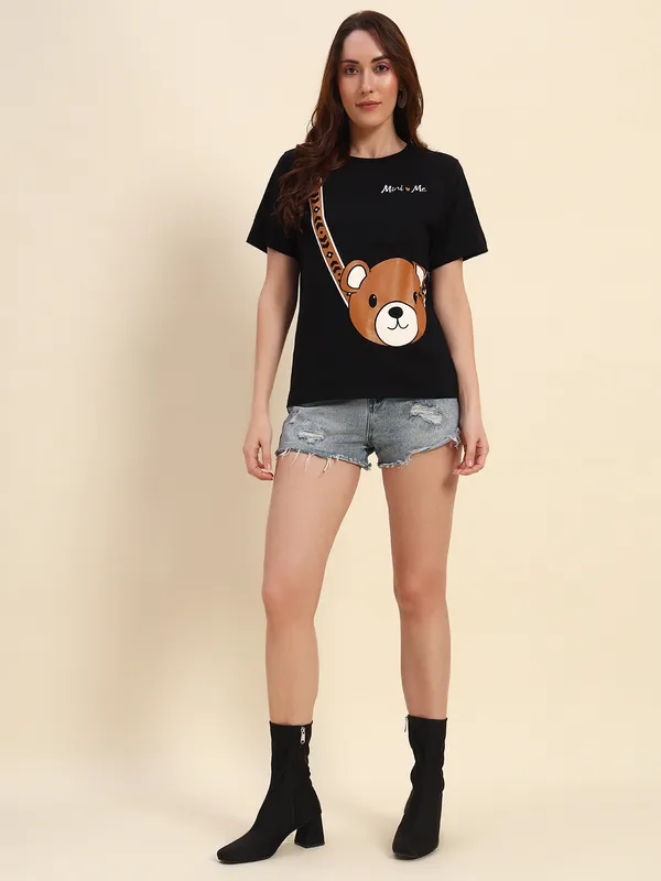 THE_DRY_STATE_Graphic_Print_Women_Round_Neck_Black_T-Shirt