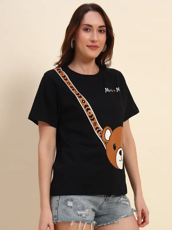 THE_DRY_STATE_Graphic_Print_Women_Round_Neck_Black_T-Shirt