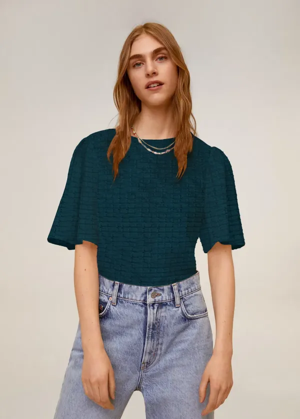 Women's_texture_top_with_simple_round_neck_and_flounce_sleeve