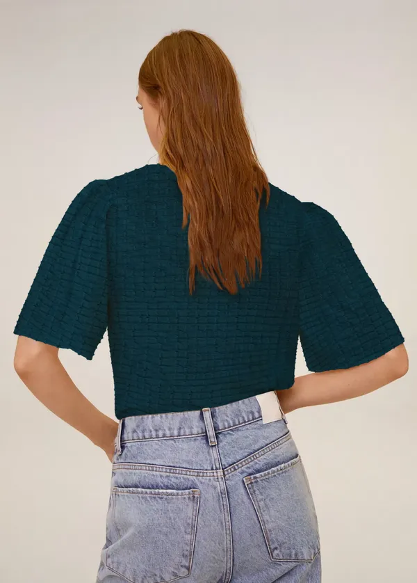 Women's_texture_top_with_simple_round_neck_and_flounce_sleeve