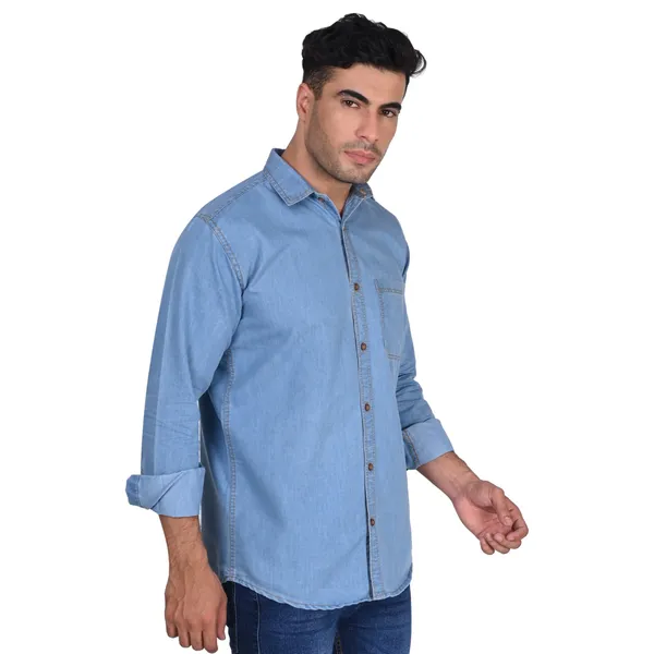 Light_Blue_Trendy_Design_Denim_Shirt_For_Men