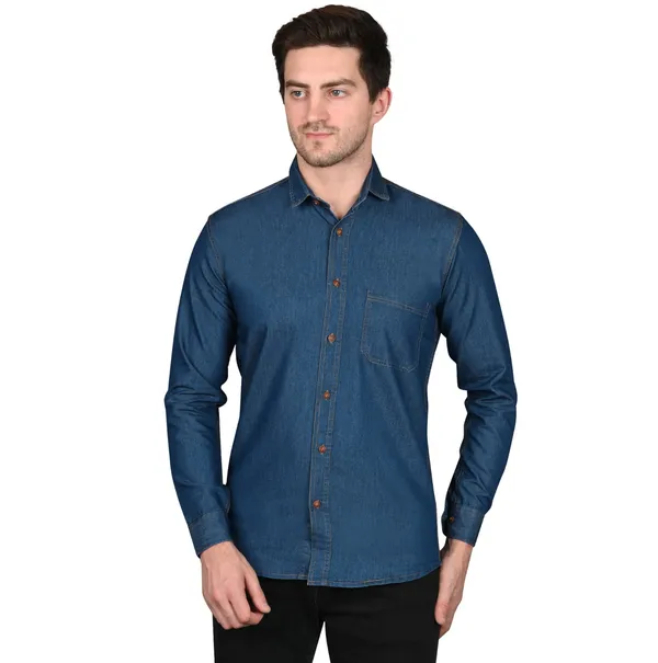 Blue_Trendy_Design_Denim_Shirt_For_Men