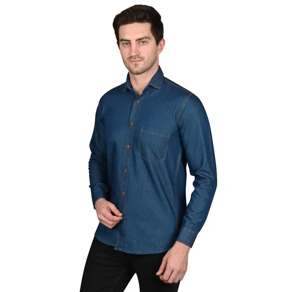 Blue_Trendy_Design_Denim_Shirt_For_Men