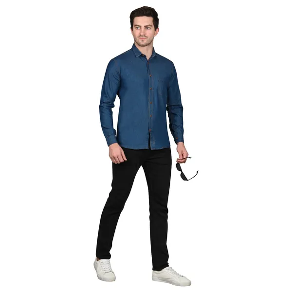 Blue_Trendy_Design_Denim_Shirt_For_Men