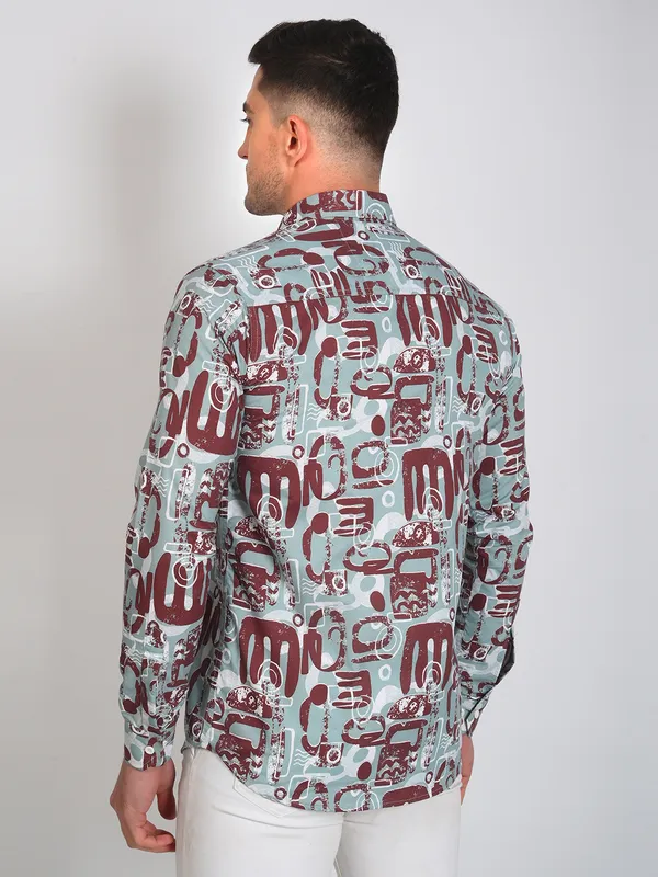 Brick_Trendy_Design_Abstract_Printed_Cotton_Blend_Shirt_For_Men