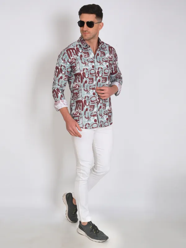 Brick_Trendy_Design_Abstract_Printed_Cotton_Blend_Shirt_For_Men