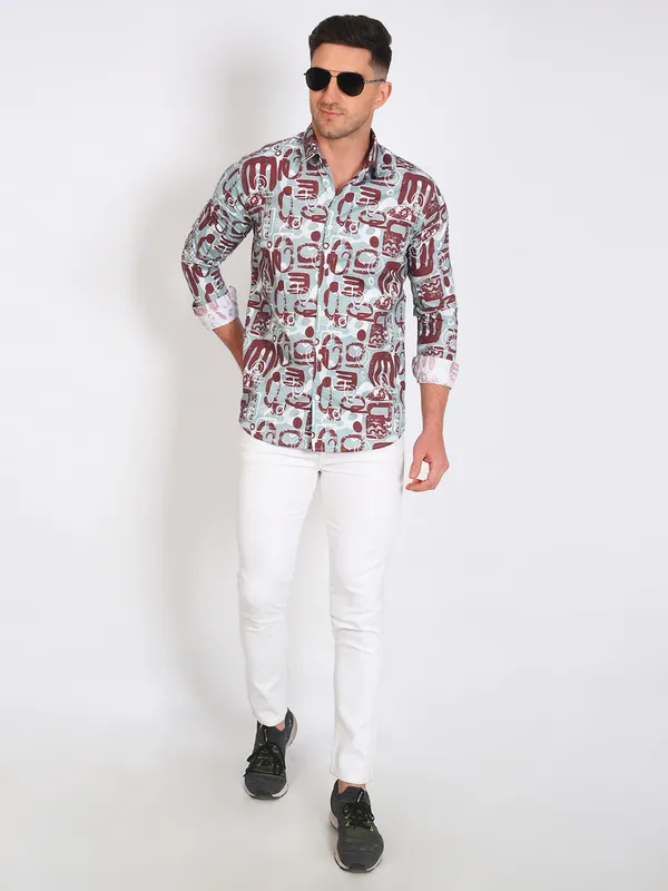 Brick_Trendy_Design_Abstract_Printed_Cotton_Blend_Shirt_For_Men