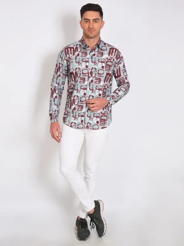 Brick_Trendy_Design_Abstract_Printed_Cotton_Blend_Shirt_For_Men
