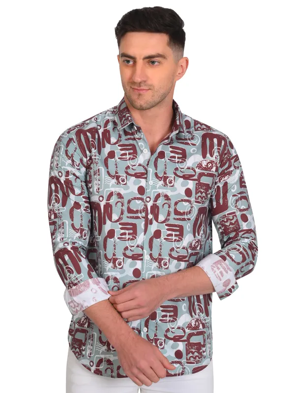 Brick_Trendy_Design_Abstract_Printed_Cotton_Blend_Shirt_For_Men