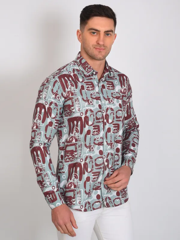Brick_Trendy_Design_Abstract_Printed_Cotton_Blend_Shirt_For_Men