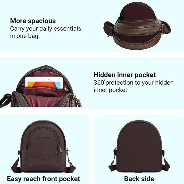 Brown_Elegant_Design_Vegan_Leather_Mini_Backpack_For_Women