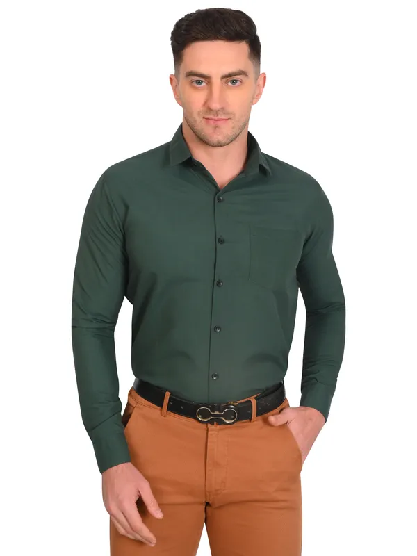 Bottle_Green_Trendy_Design_Premium_Cotton_Shirt_For_Men