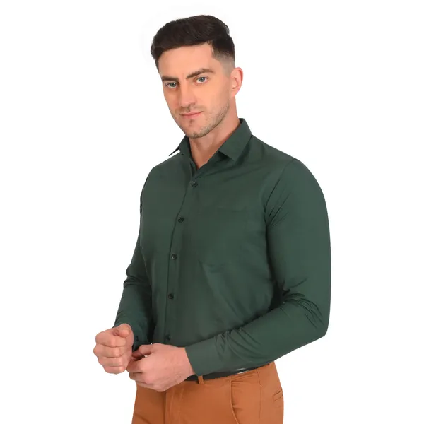 Bottle_Green_Trendy_Design_Premium_Cotton_Shirt_For_Men
