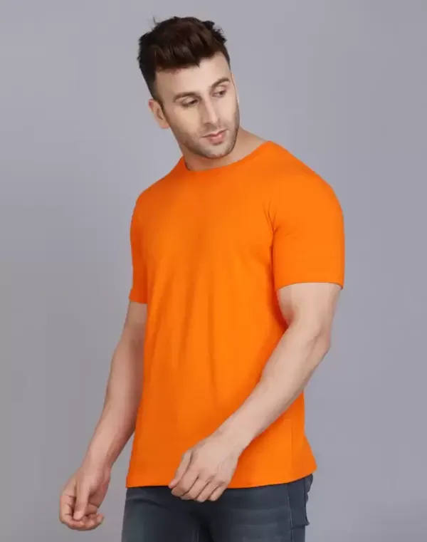 Orange_Trendy_Design_Round_Neck_Bio-wash_Cotton_T-Shirt_For_Men