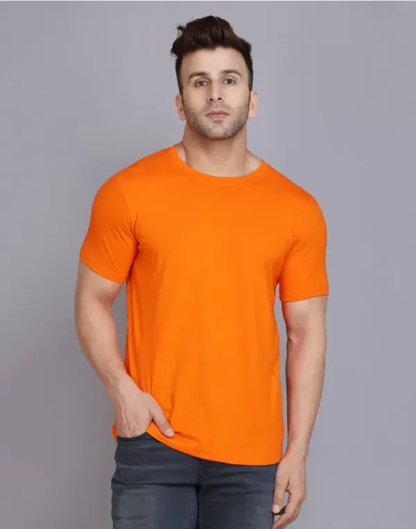 Orange_Trendy_Design_Round_Neck_Bio-wash_Cotton_T-Shirt_For_Men