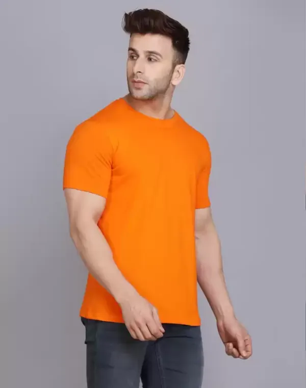 Orange_Trendy_Design_Round_Neck_Bio-wash_Cotton_T-Shirt_For_Men