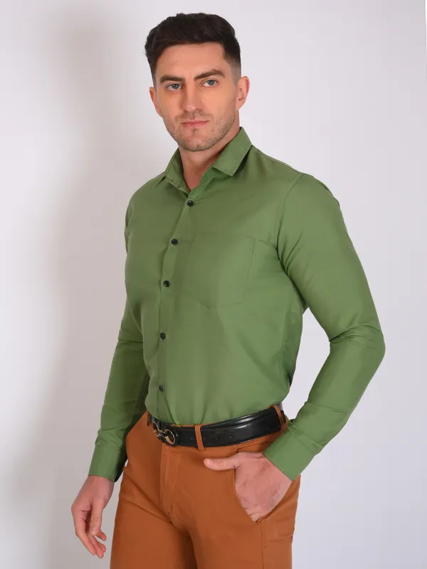 Olive_Trendy_Design_Premium_Cotton_Shirt_For_Men