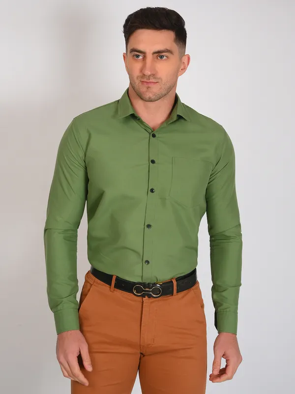 Olive_Trendy_Design_Premium_Cotton_Shirt_For_Men